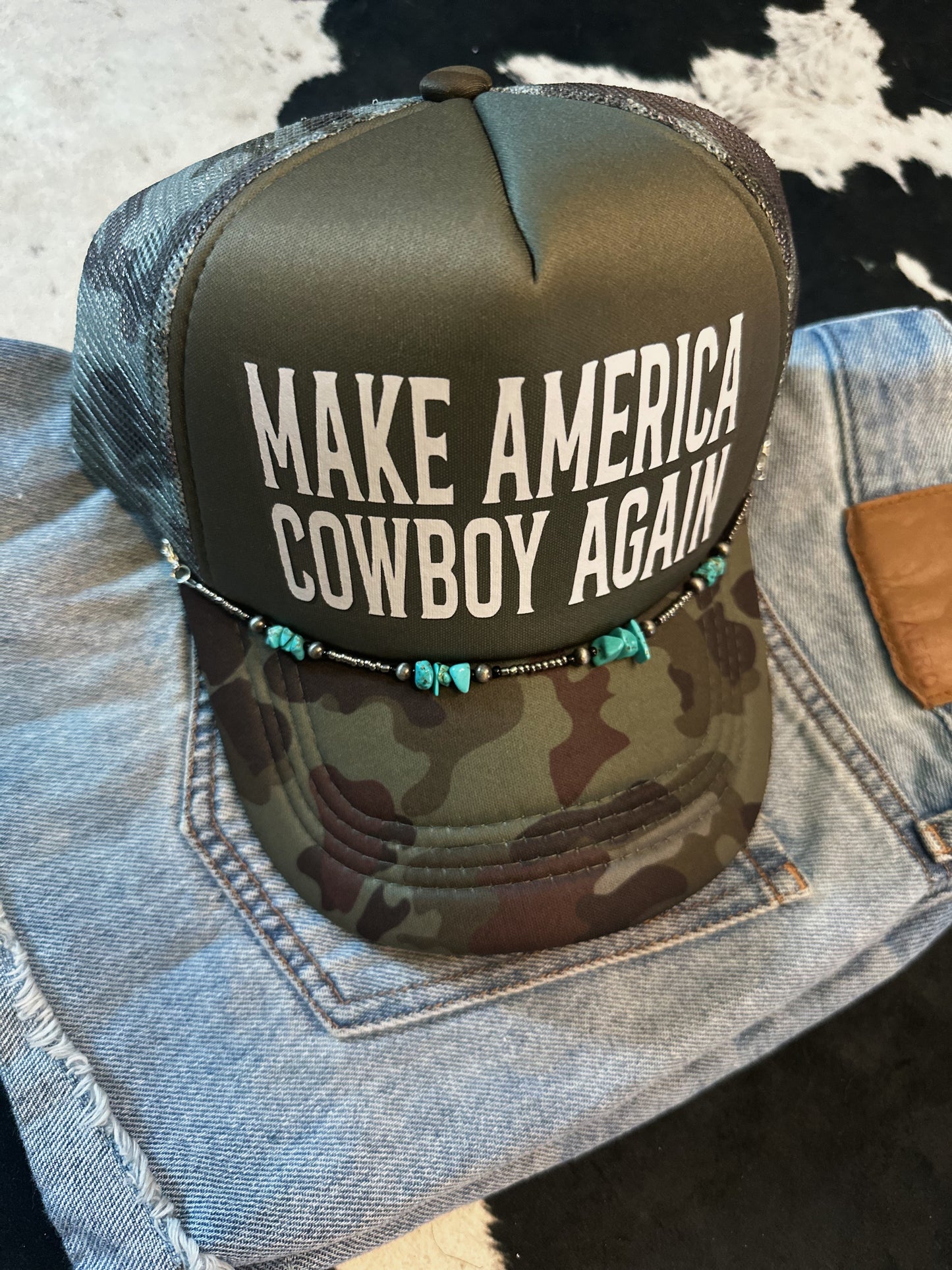 Turquoise Chunk Hat Chain